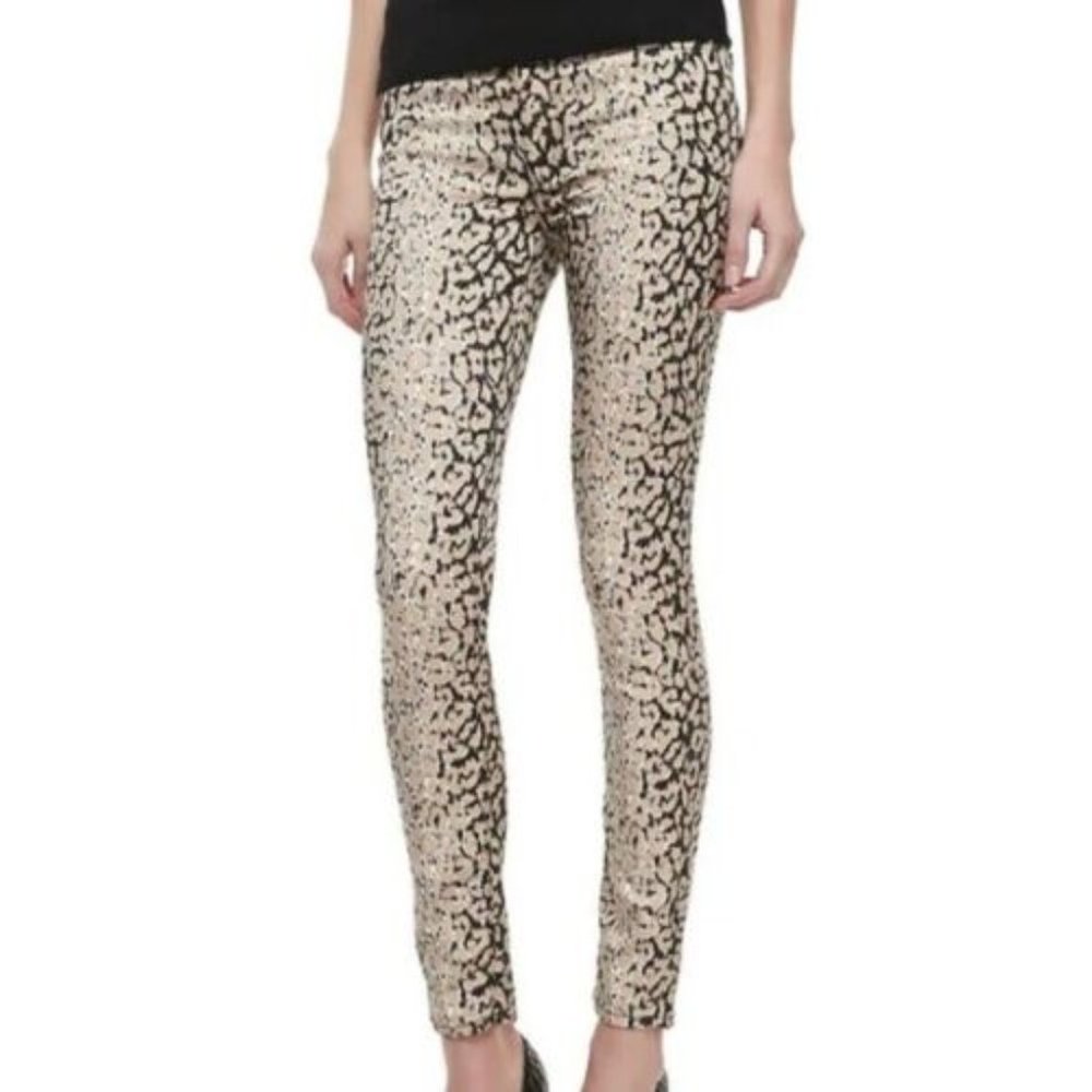 7 For All Mankind Skinny Mixed Leopard‎ Pants
